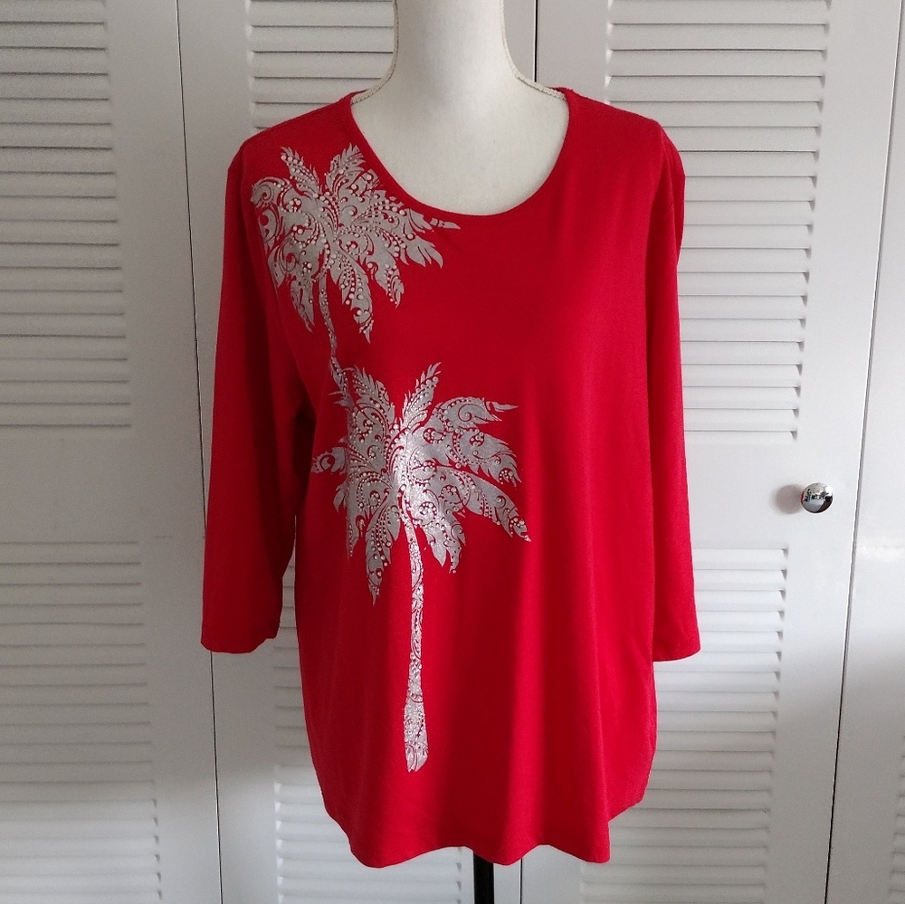 - CORAL BAY - WOMEN'S RED  SHIRT SIZE : XL